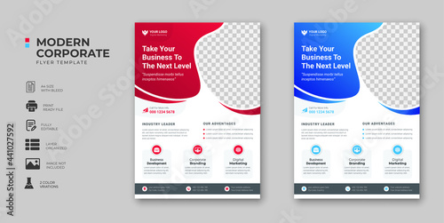 Creative corporate and business flyer brochure template design