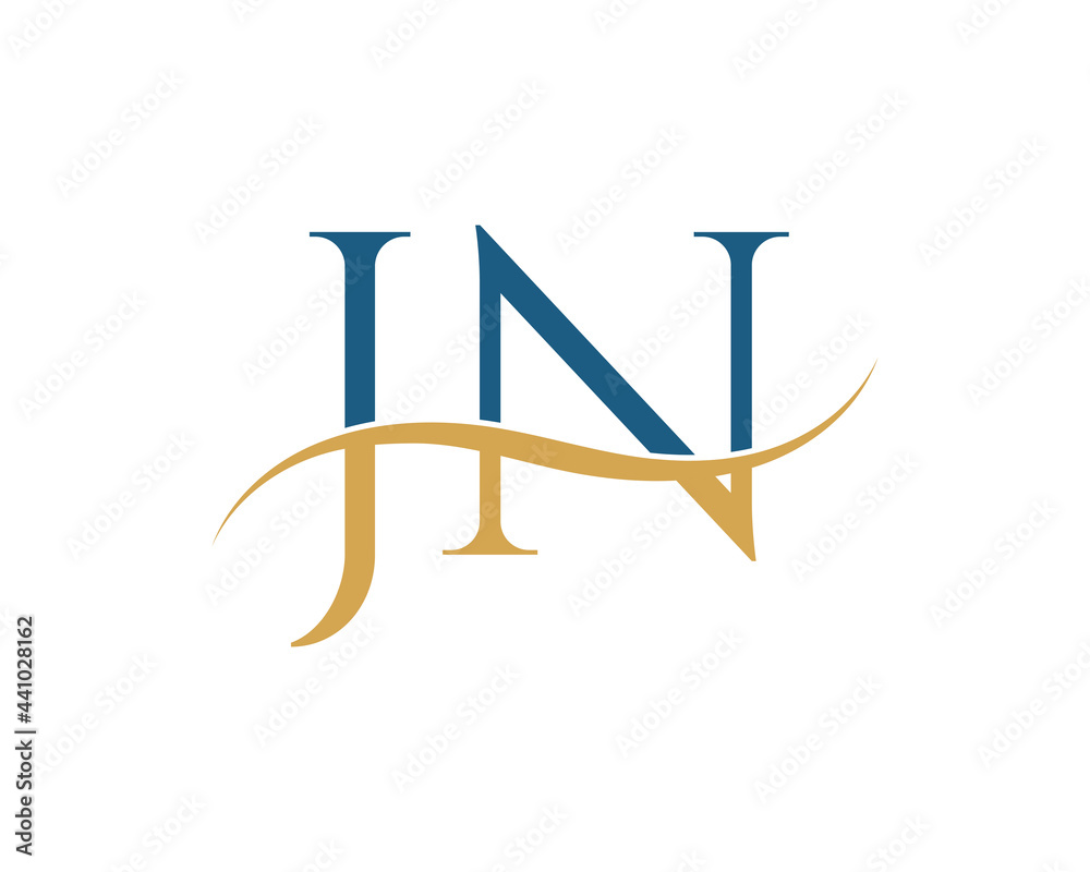 Initial letter JN, JN letter logo design Initial letter JN, JN letter logo design