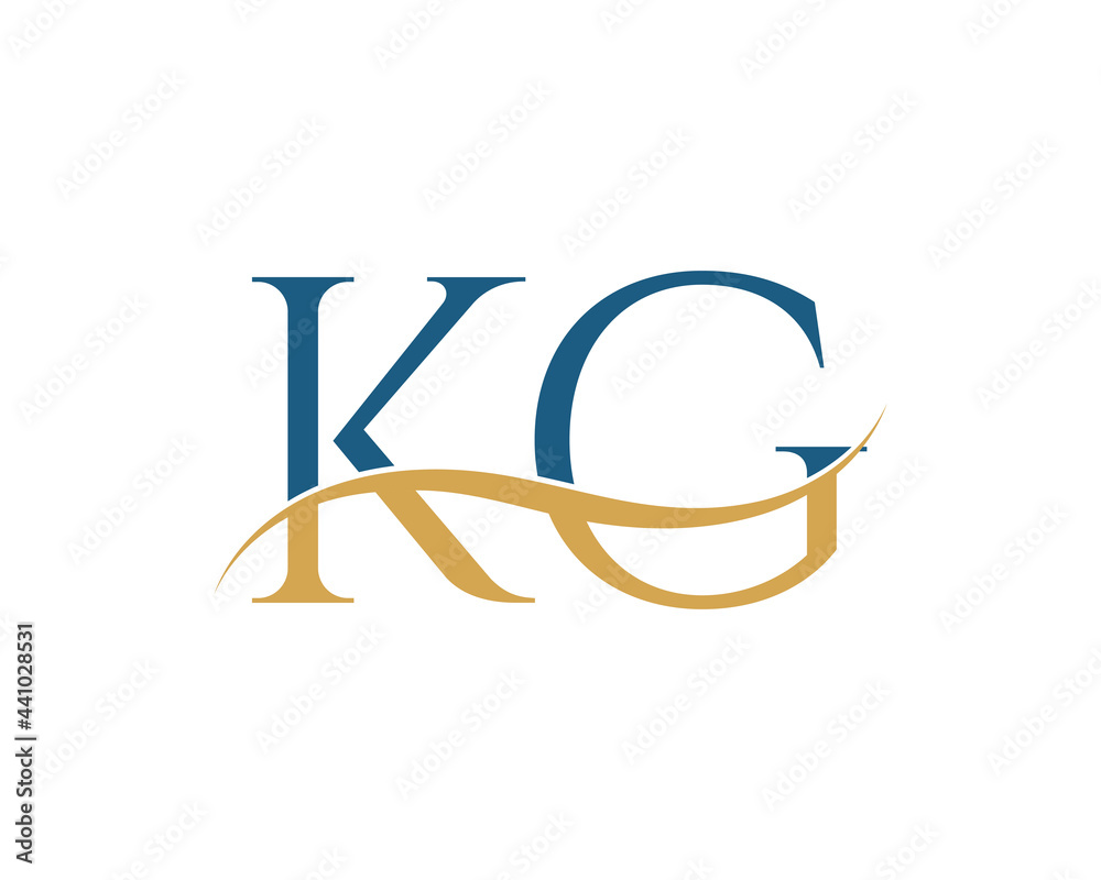 Initial letter KG, KG letter logo design