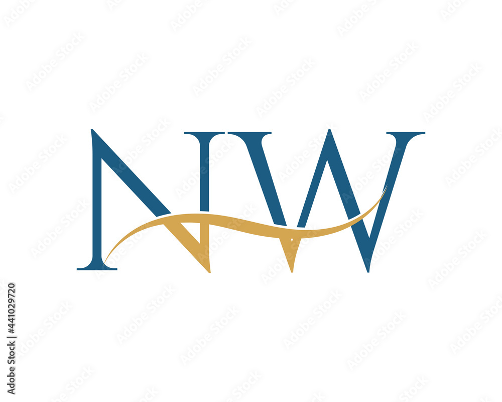 Initial letter NW, NW letter logo design Initial letter NW, NW letter logo design