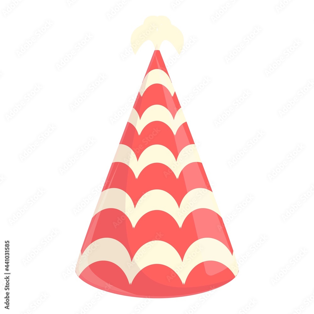 Party hat with wavy pattern icon. Cartoon of Party hat with wavy pattern vector icon for web design isolated on white background Party hat with wavy pattern icon. Cartoon of Party hat with wavy pattern vector icon for web design isolated on white background