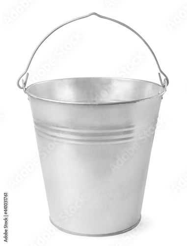 Metal bucket on a white background. Isolated