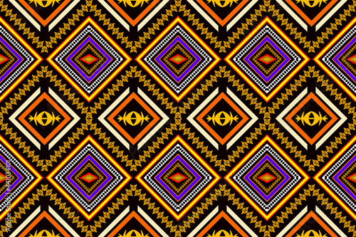 Wallpaper Mural Geometric ethnic seamless pattern traditional Design for background,carpet,wallpaper,clothing,wrapping,Batik,fabric,Vector illustration.embroidery style. Torontodigital.ca