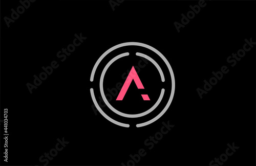 Free Download A letter design with pink colour and circles. Alphabet logo design. Icon branding for products and company - GFXLoad