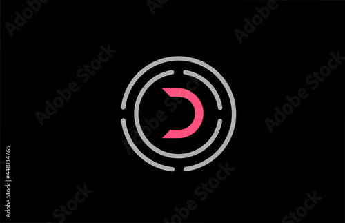 Free Download D letter design with pink colour and circles. Alphabet logo design. Icon branding for products and company - GFXLoad