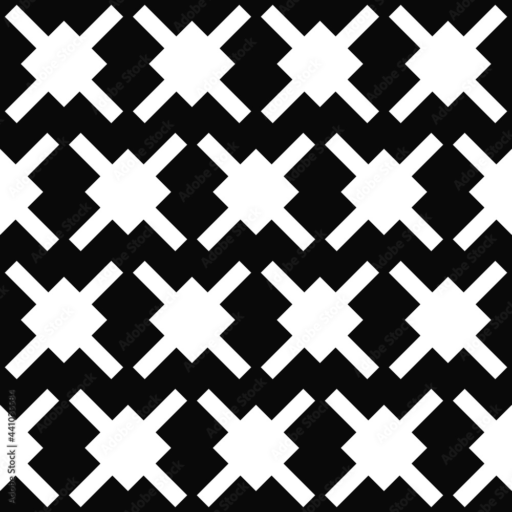 Black background and crossed shape. White color shapes in vector. Black background and crossed shape. White color shapes in vector.