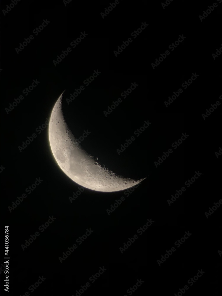 Waxing moon in the sky Waxing moon in the sky