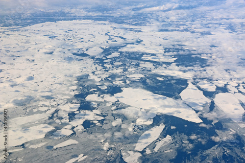Aerial view of ice floes 