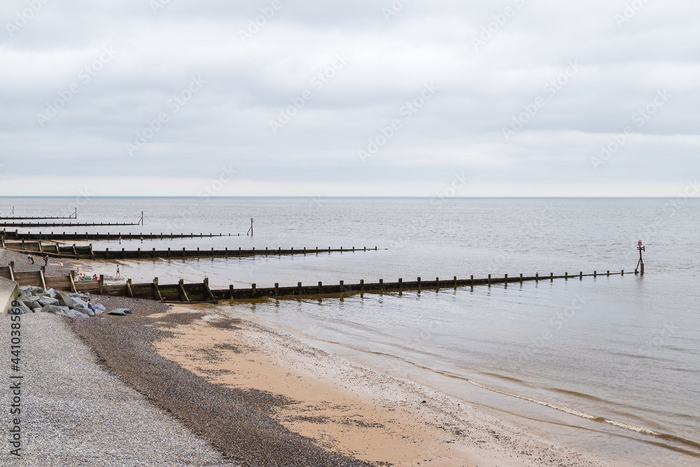 Groynes at Sheringham beach Groynes at Sheringham beach