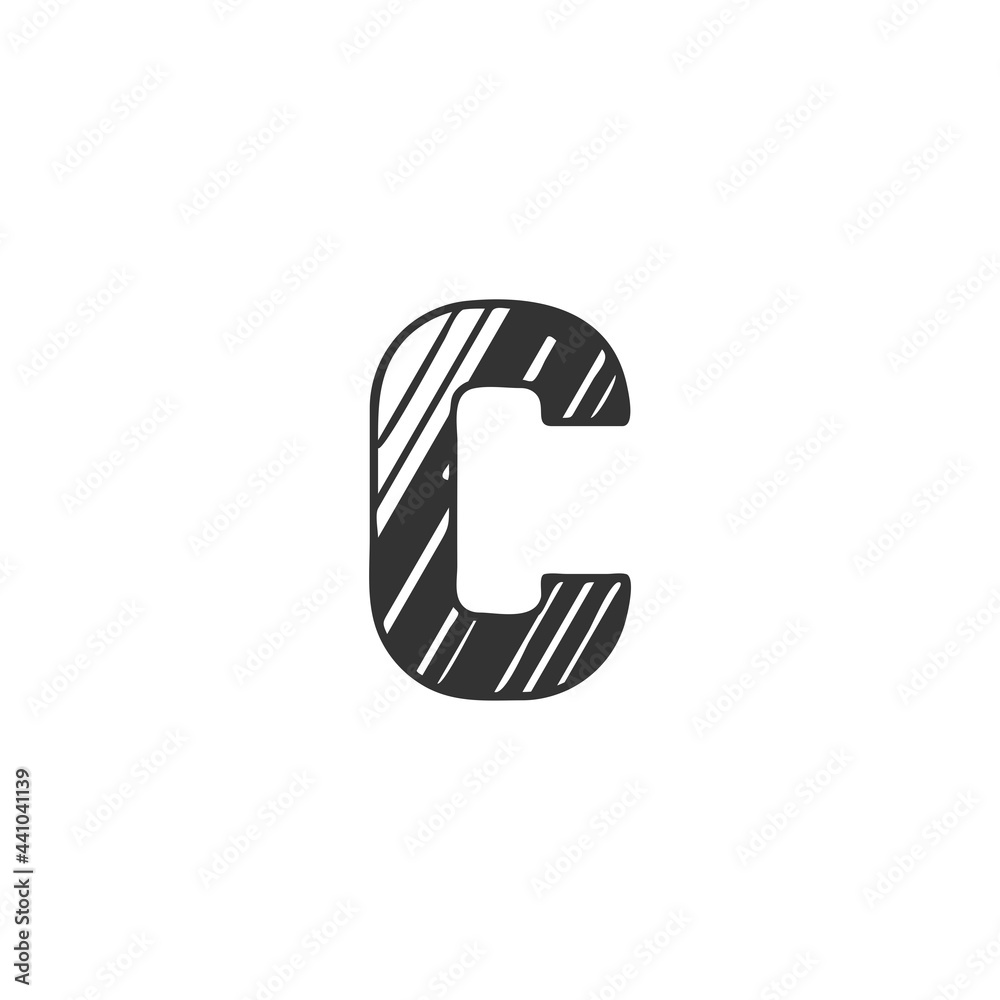 Abstract Initial Letter C Logo icon, Monogram art style design.