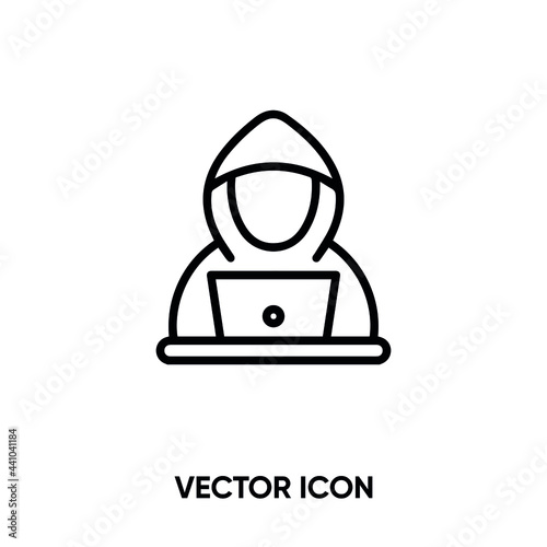 Hacker vector icon. Modern, simple flat vector illustration for website or mobile app. Cyber crime symbol, logo illustration. Pixel perfect vector graphics	