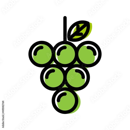 Grapes fruit icon. Black icon. Vector illustration.