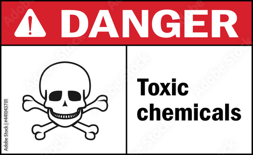 Toxic chemicals danger sign. Chemical warning signs and symbols.
