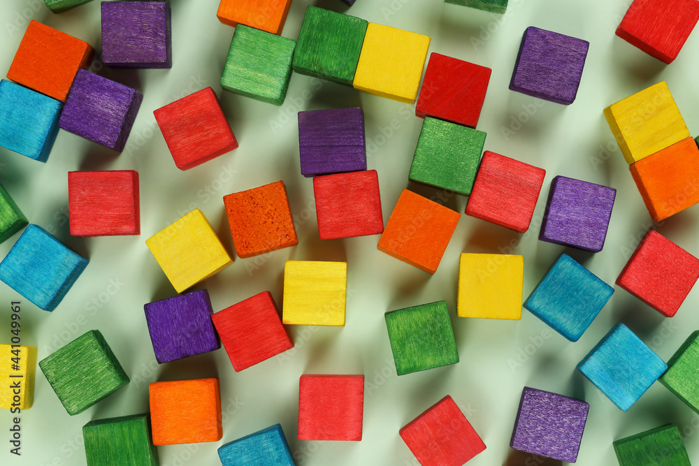 colorful wooden cubes