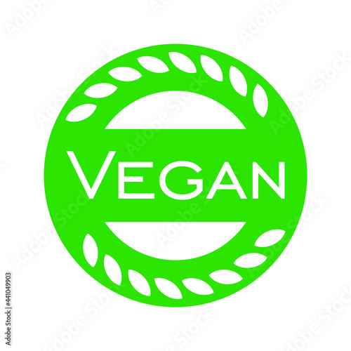  round stamp sign vegan isolated on white background