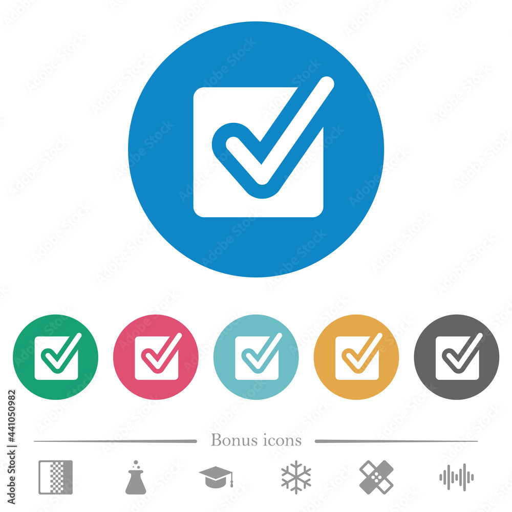 Checked box flat round icons Checked box flat round icons