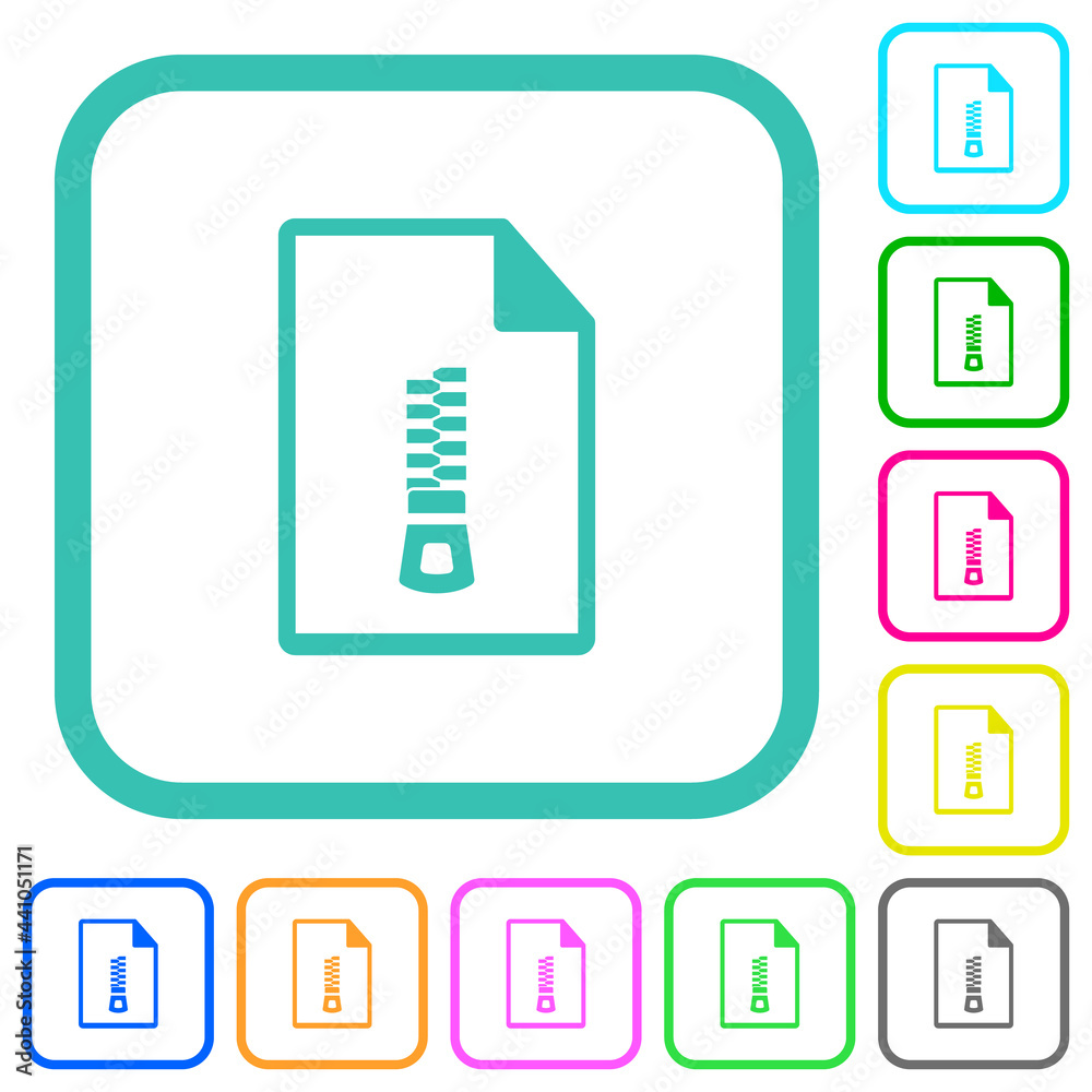 Compressed document vivid colored flat icons Compressed document vivid colored flat icons