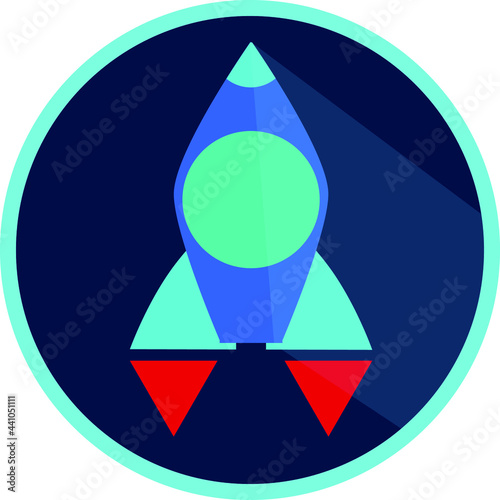 Simple rocket vector illustration. Icon