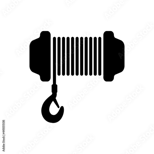Winch icon. Black silhouette. Front view. Vector simple flat graphic illustration. The isolated object on a white background. Isolate. photo