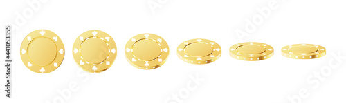 Gambling game, casino 3d chips. Rotating poker chips