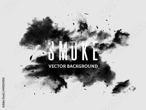 Abstract realistic grunge background in the form of textured black clouds
