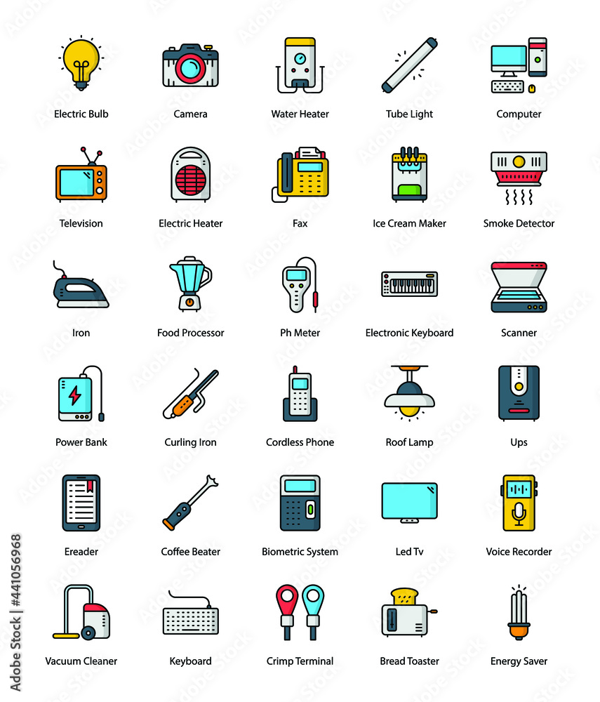 Electronics icons. icons of electric devise. 