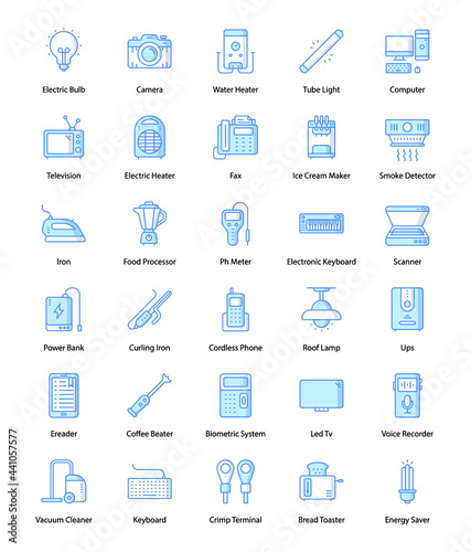 Electronics icons. icons of electric devise. 
