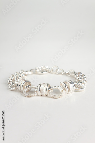 silver bracelet with diamonds