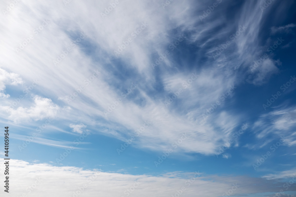 White clouds in a blue sky.Nature background White clouds in a blue sky.Nature background