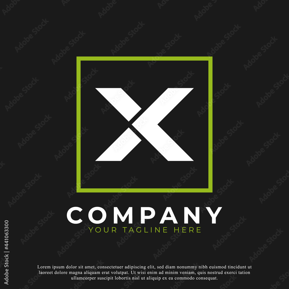 Fototapeta premium Simple Letter X Inside Square Modern Logo. Usable for Business and Branding Logos.