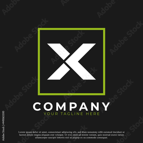 Simple Letter X Inside Square Modern Logo. Usable for Business and Branding Logos.