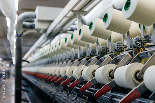 Modern automated factory for the production of threads and yarns