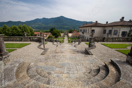 Varese, Italy - June 19, 2021: wide angle shot of Villa Porta Bozzolo, an old mansion located in Northern Italy. photo