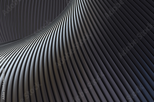 black Abstract wall wave architecture abstract background 3d rendering ,black background for presentation