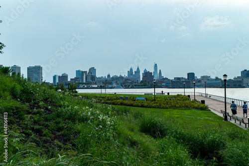 Downtown Philadelphia and the Delaware River as seen from Camden, NJ photo