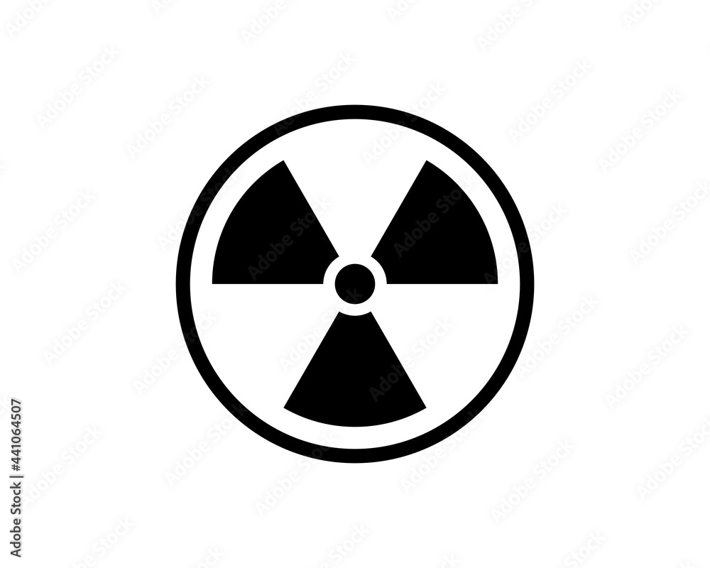 Radioactive icon nuclear symbol. Uranium reactor radiation hazard. Radioactive toxic danger sign design Radioactive icon nuclear symbol. Uranium reactor radiation hazard. Radioactive toxic danger sign design