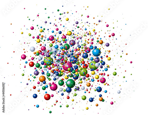 ランダムにはじける色とりどりのカラーボール