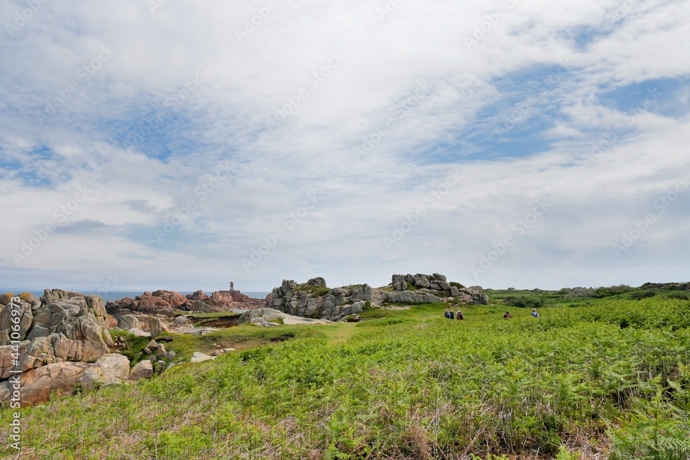 Beautiful seascape on the Brehat island in Brittany. France