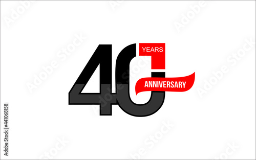Illustration vector graphic of 40 years anniversary logo design template photo