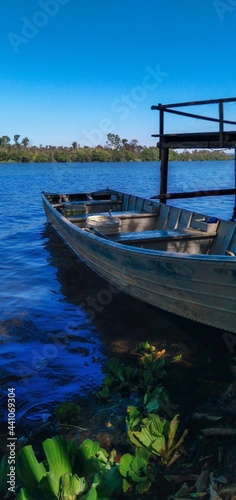 fishing boat on river