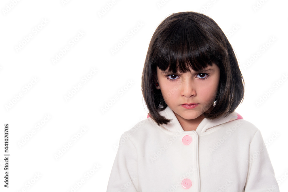 girl in white coat on white background girl in white coat on white background