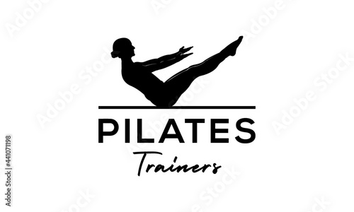 Sitting Pilates Woman Silhouette logo