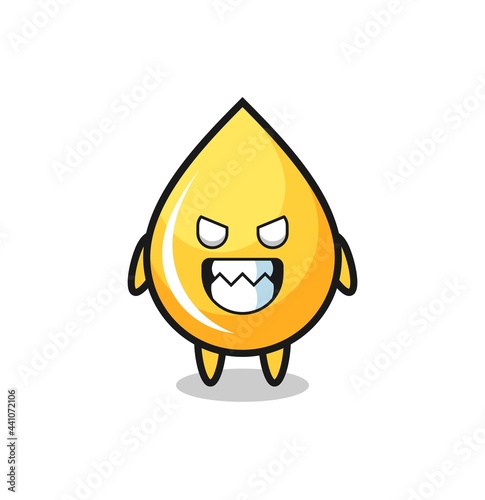 evil expression of the honey drop cute mascot character