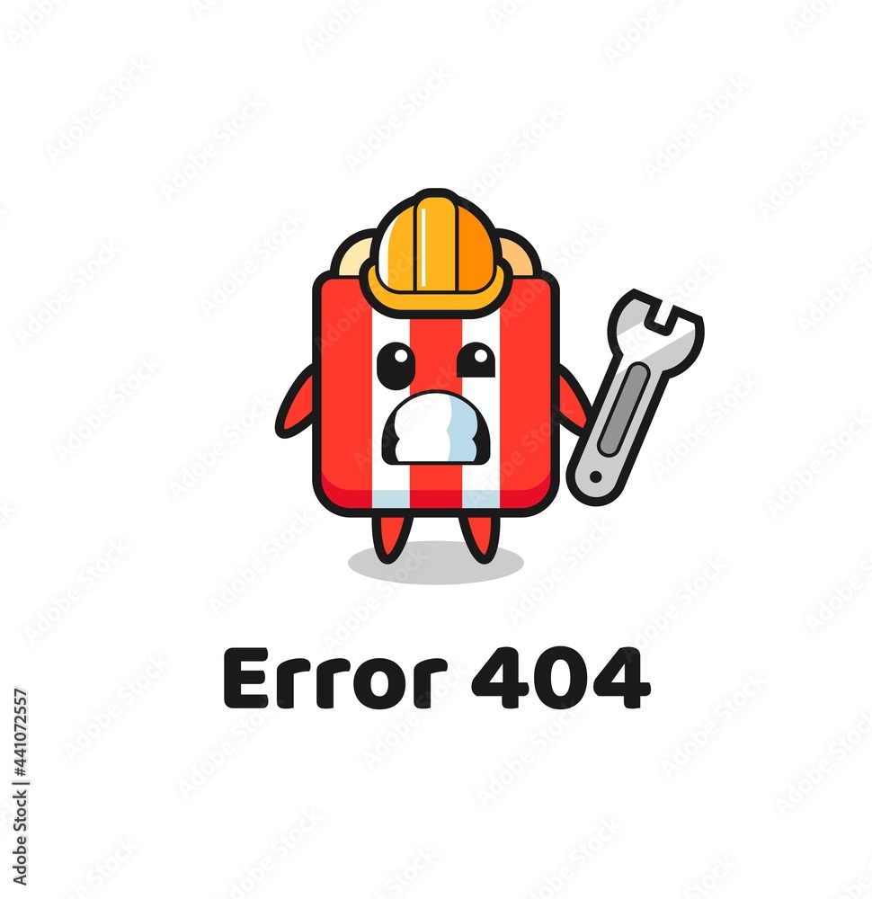 error 404 with the cute popcorn mascot error 404 with the cute popcorn mascot