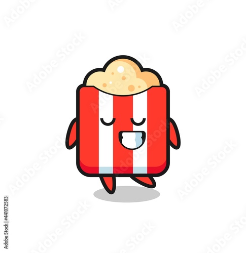 popcorn cartoon illustration with a shy expression