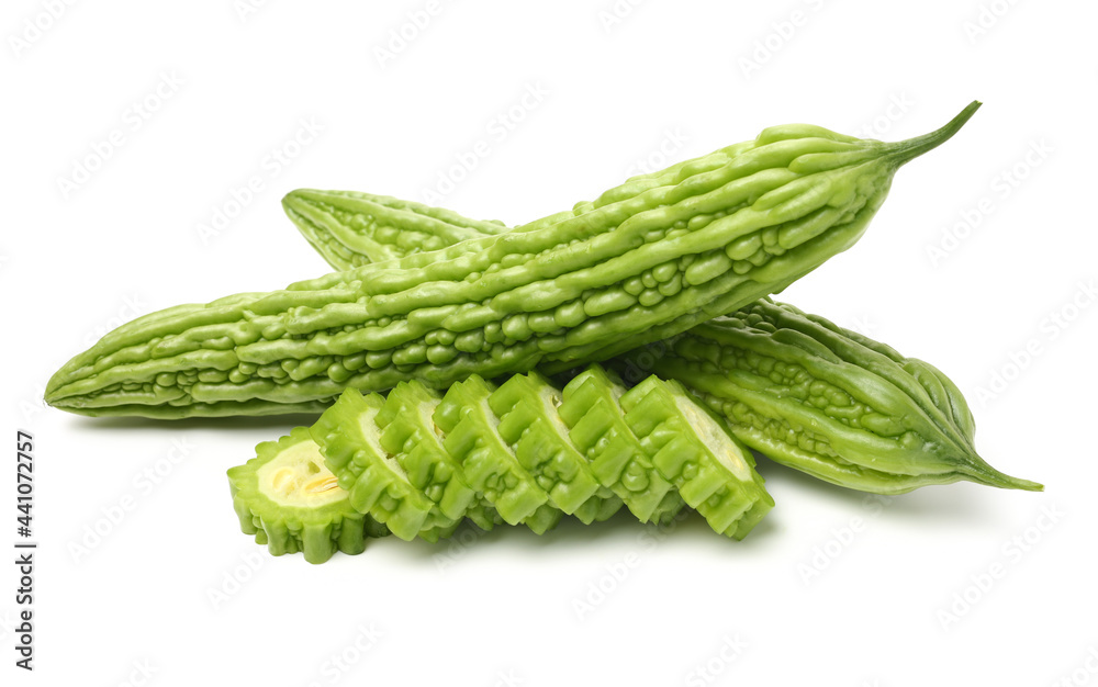 Bitter melon , Bitter gourd on white background Bitter melon , Bitter gourd on white background