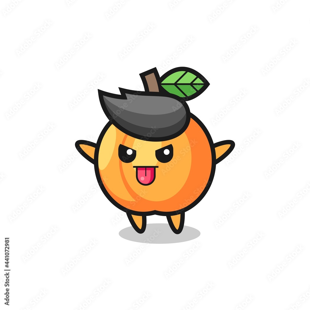 naughty apricot character in mocking pose naughty apricot character in mocking pose