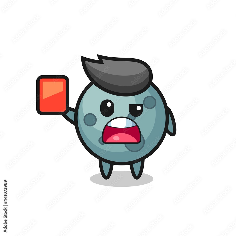 asteroid cute mascot as referee giving a red card asteroid cute mascot as referee giving a red card