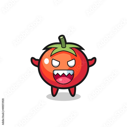 illustration of evil tomatoes mascot character