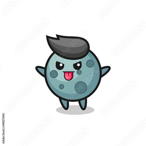 naughty asteroid character in mocking pose